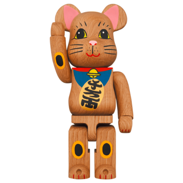 Be@rBrick カリモク 招き猫 壱 青 400%