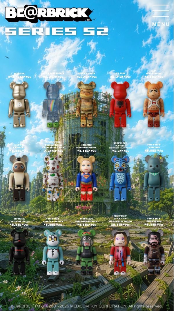 BE@RBRICK SERIES 52 盲盒(款式隨機)$10 / 個(不限換購數量)